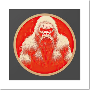 Bigfoot in japan retro art Posters and Art